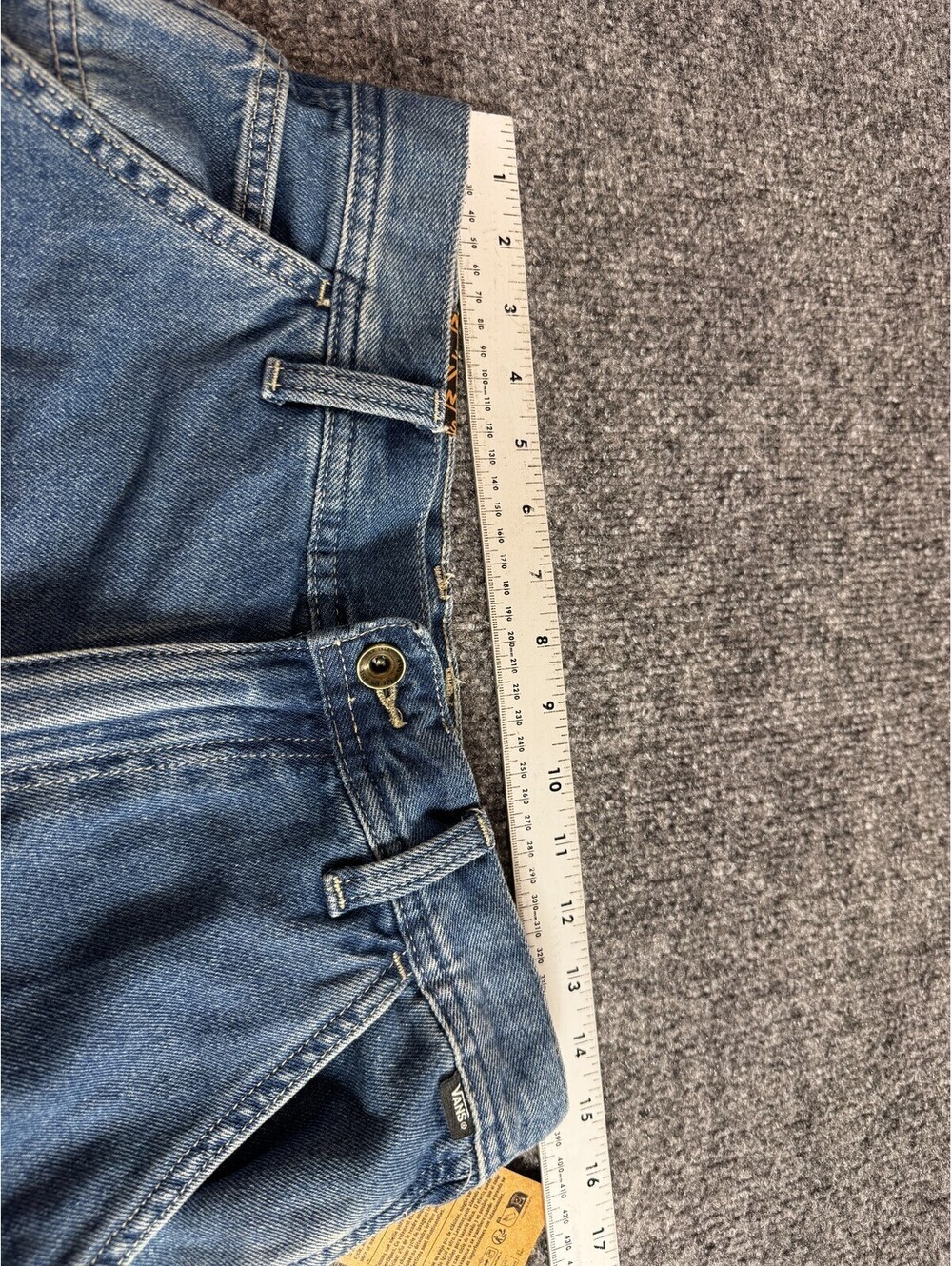 Vans Service Women's Cargo Pants 29 Indigo Blue Denim Loose Tapered Fit Wide Leg - Picture 5 of 10